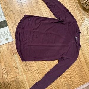 BYLT Lux Drop-Cut Burgandy Long Sleeve Shirt Size M